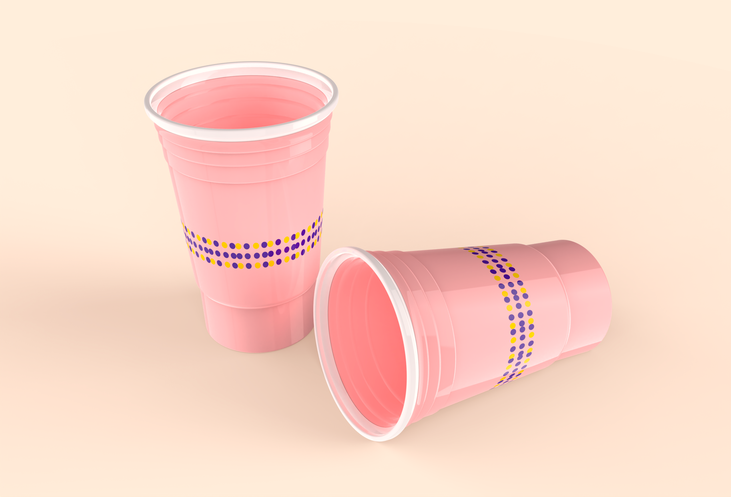 红色独饮啤酒杯